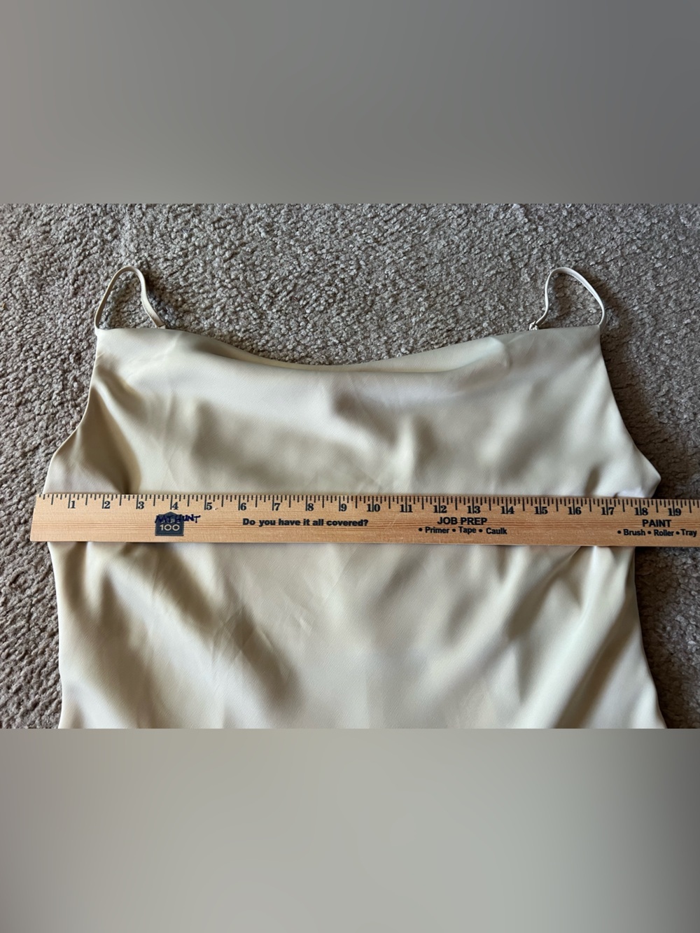 NWT Urban Outfitters UO Mallory Cowl Neck Satin Slip Mini Dress Cream Tan XL - Picture 7 of 11